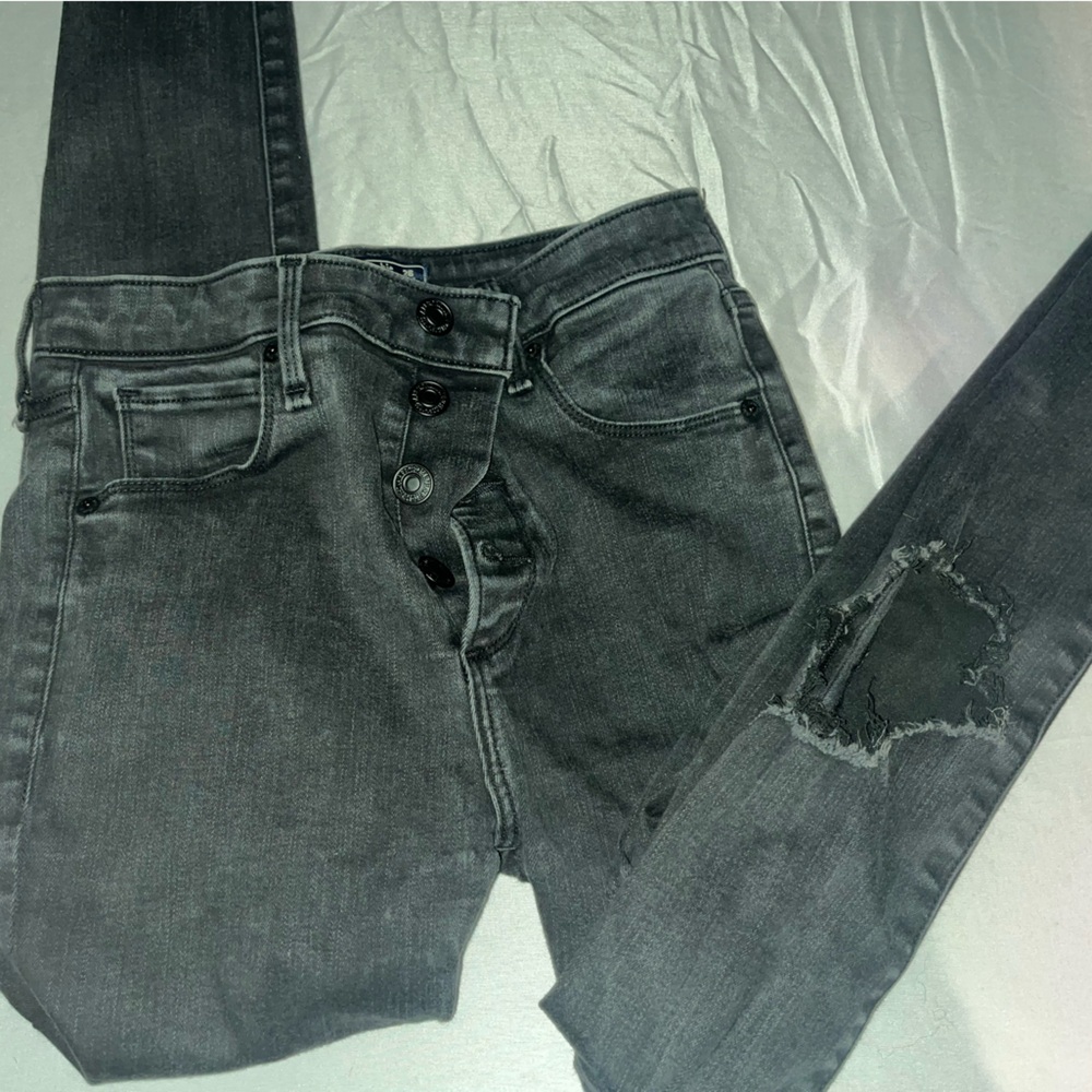 Abercrombie & Fitch black Distressed Skinny Jeans